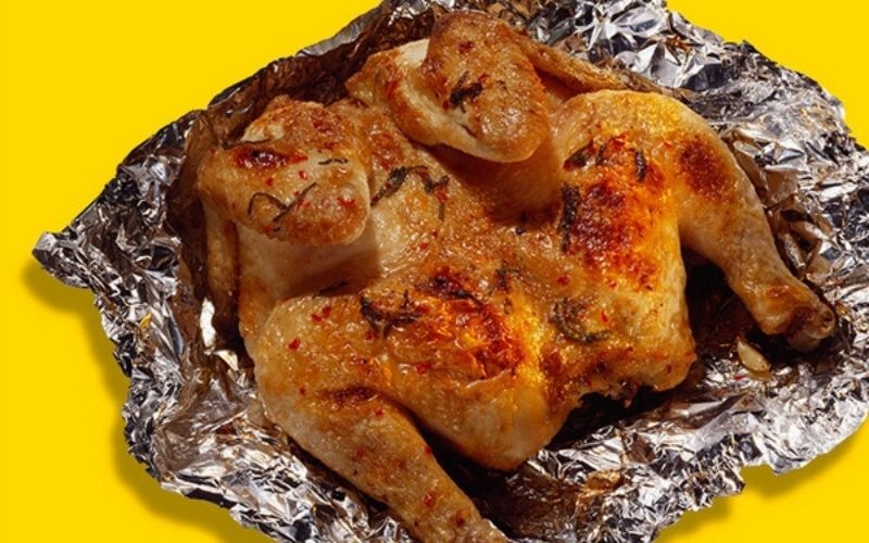 Tiến hành nướng gà lần 1