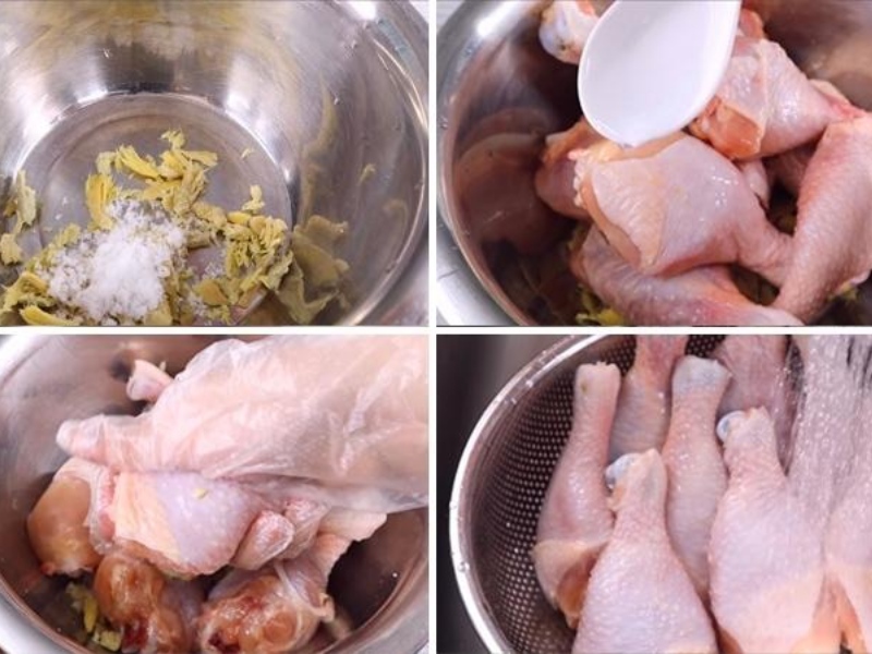 Sơ chế, làm sạch đùi gà
