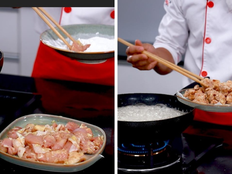 Áo bột cho gà và chiên giòn
