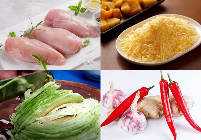 Các nguyên liệu được làm sạch và sơ chế