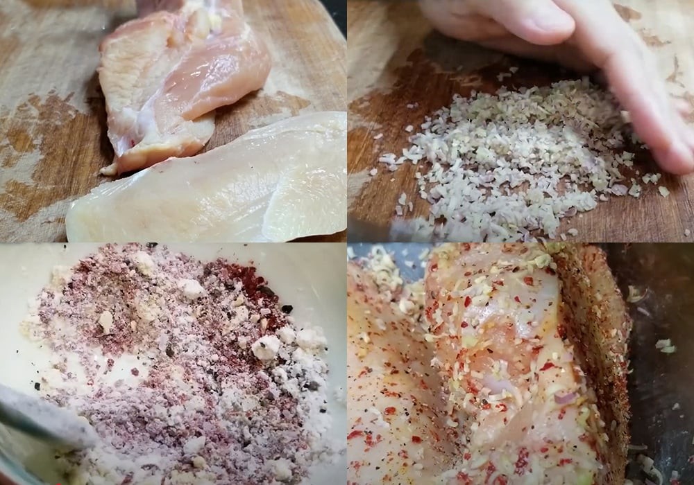 Sơ chế và ướp gà