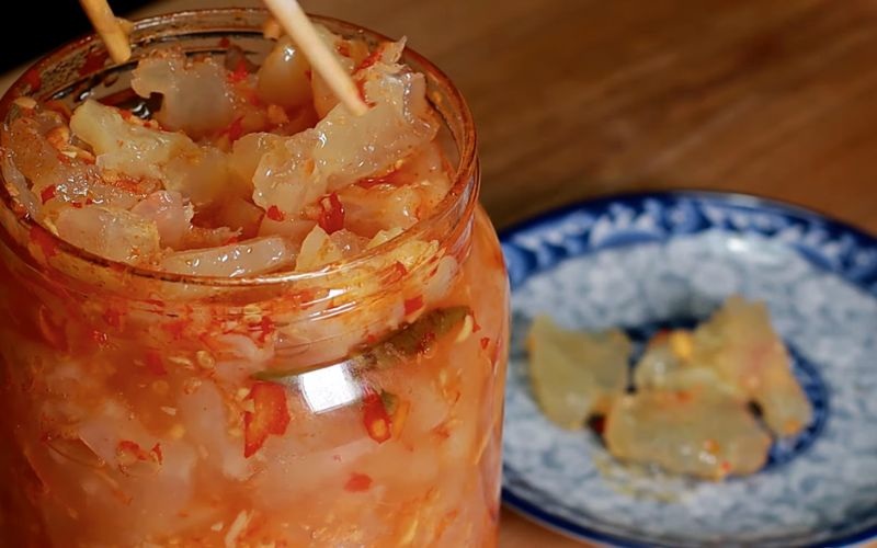 Thành phẩm món gân bò ngâm mắm thơm ngon