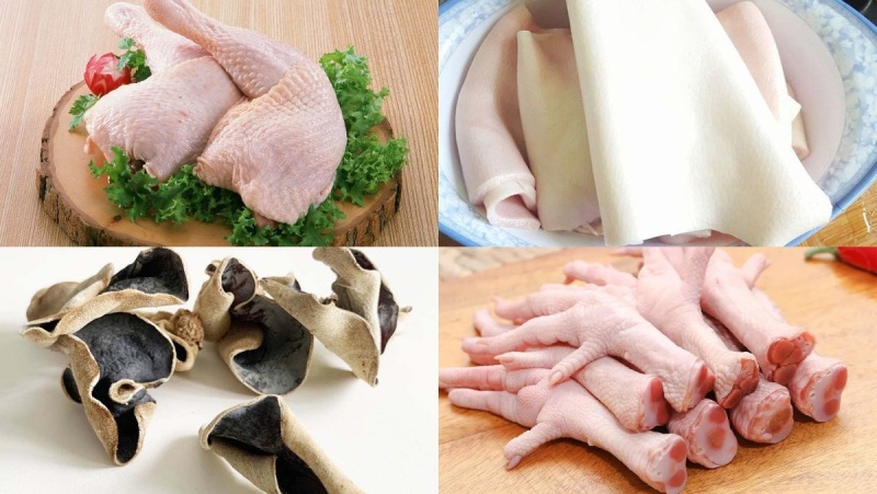 Các nguyên liệu tươi ngon làm món gà xào