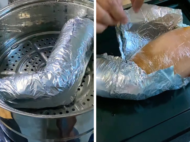 Hấp cách thủy chân giò heo