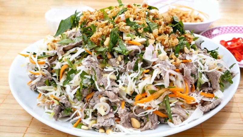 gỏi bò bắp cải thanh đạm dễ ăn