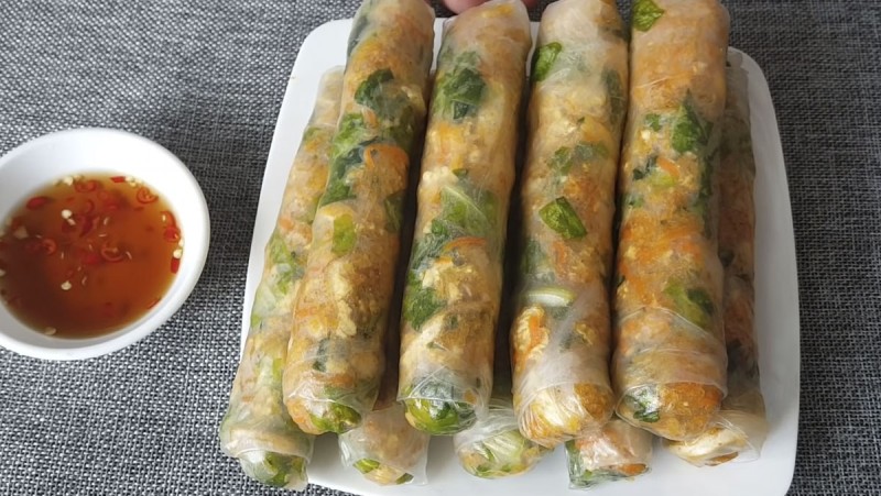 Thành phẩm gỏi cuốn bì chay
