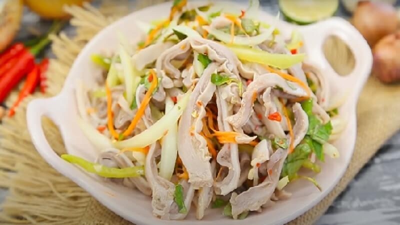 Dĩa gỏi bao tử dưa leo chua chua ngọt ngọt