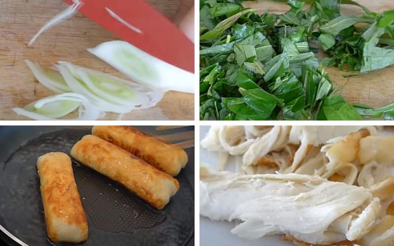 Sơ chế nguyên liệu làm gỏi gà xé phay chay