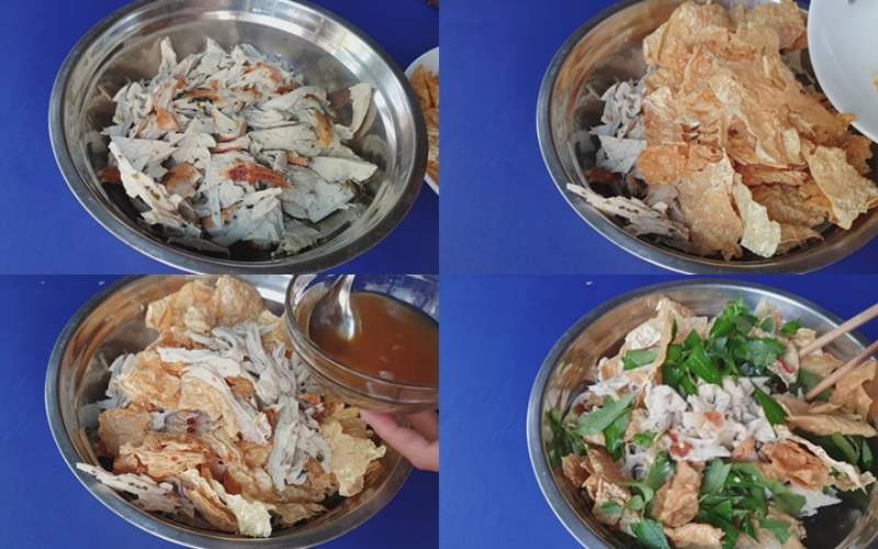 Trộn tất cả các nguyên liệu trong một thau lớn