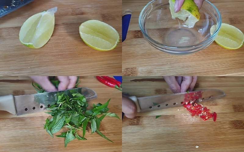 Tiến hành pha nước trộn gỏi gà chay