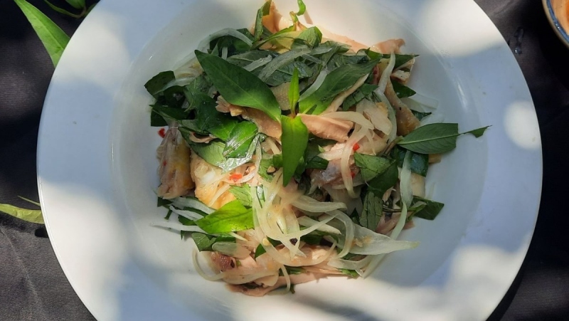 Món gỏi gà rau răm