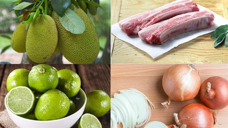 Nguyên liệu làm gỏi mít non tai heo
