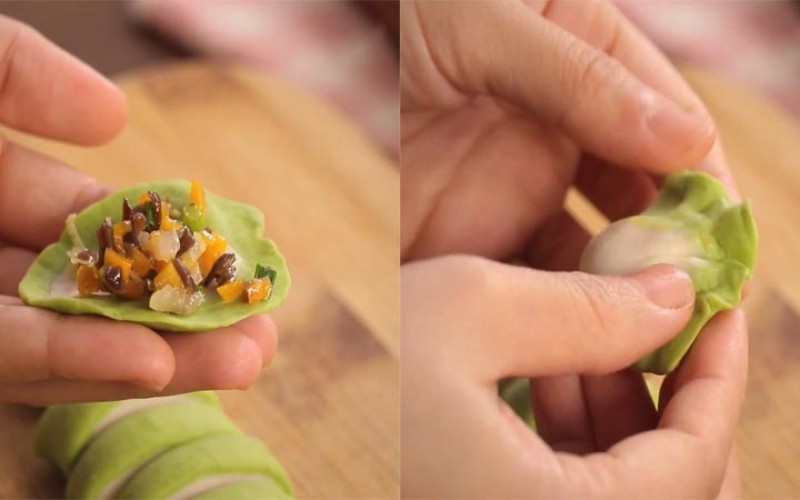 Hướng dẫn gói há cảo chay