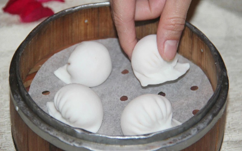 Công đoạn hấp há cảo
