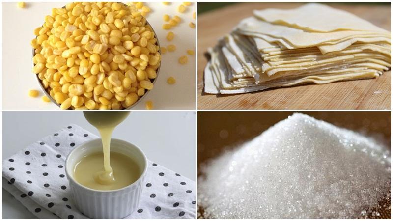 Chuẩn bị nguyên liệu làm hoành thánh nhân đậu xanh