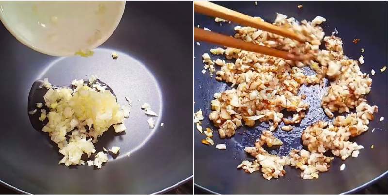 Công đoạn xào nấm