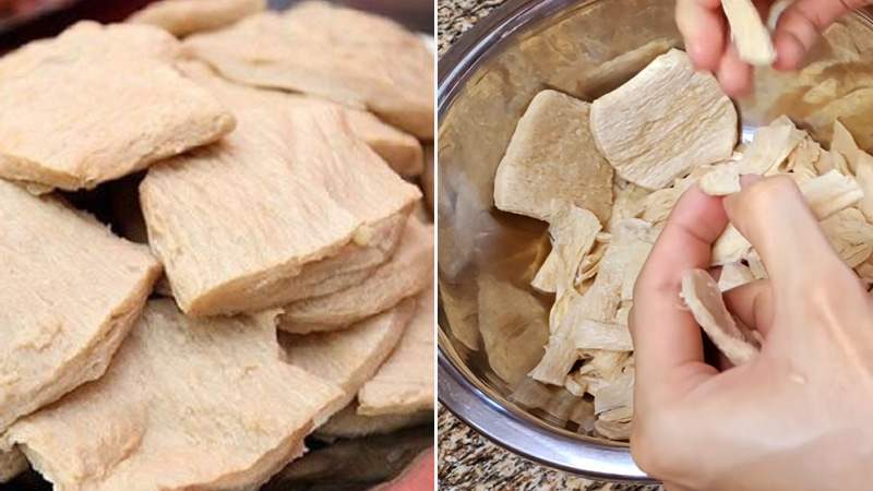 Tiến hành sơ chế sườn non chay