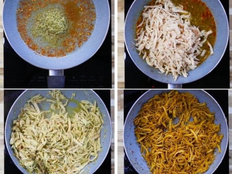 Trộn gia vị và rang gà