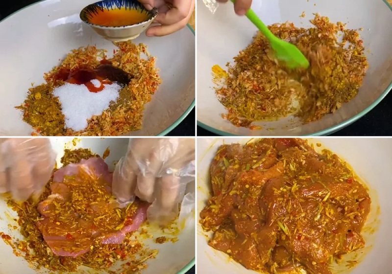 Trộn và ướp gia vị