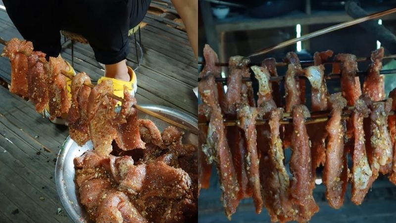 ướp thịt heo với gia vị
