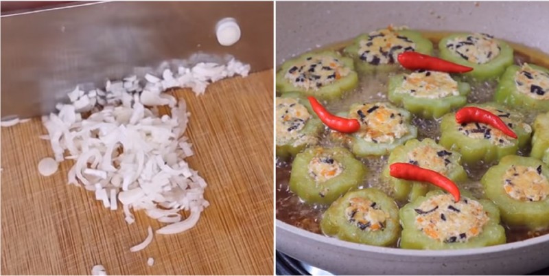 Tiến hành công đoạn kho khổ qua