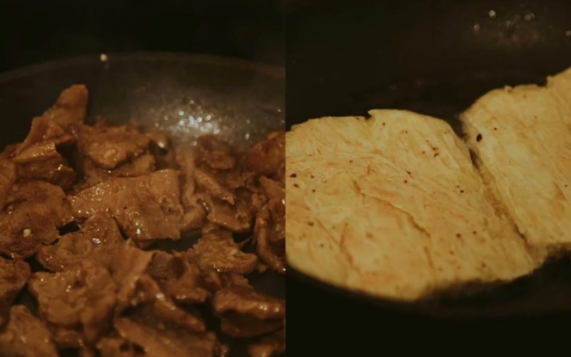 Chiên bò lát và tàu hũ ky