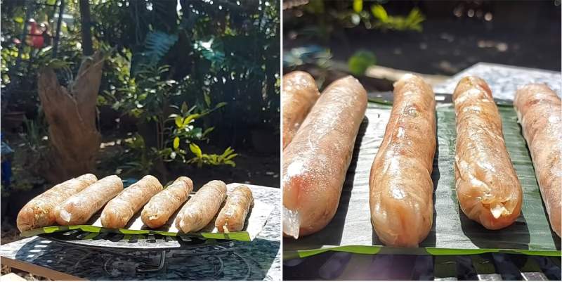 Phơi lạp xưởng chay ngoài nắng khoảng 8 tiếng