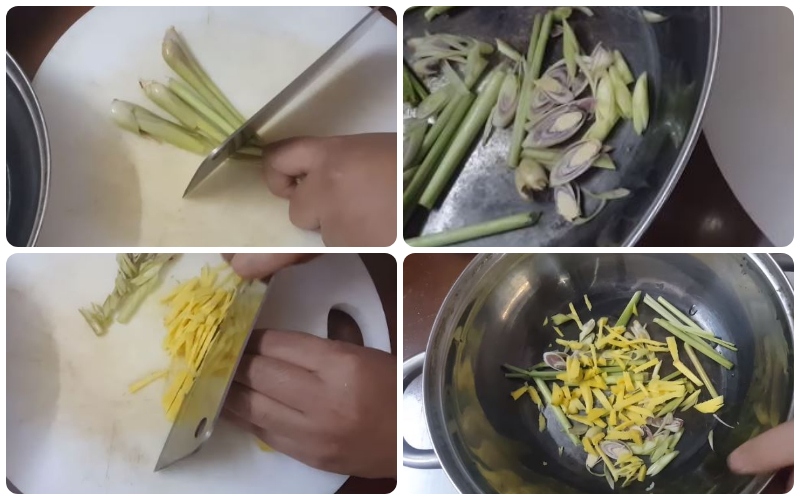 Sơ chế gừng, xả
