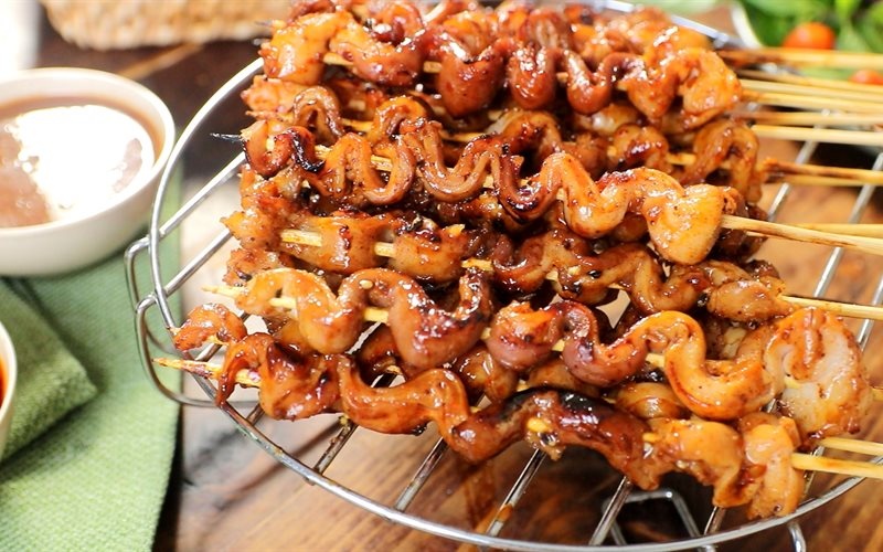 Xiên lòng bò nướng