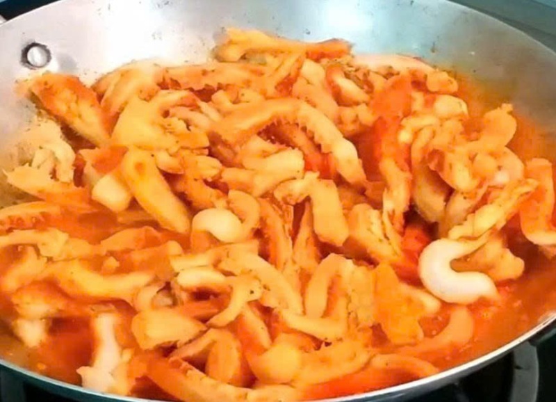 Lòng bò xào với gói cà ri