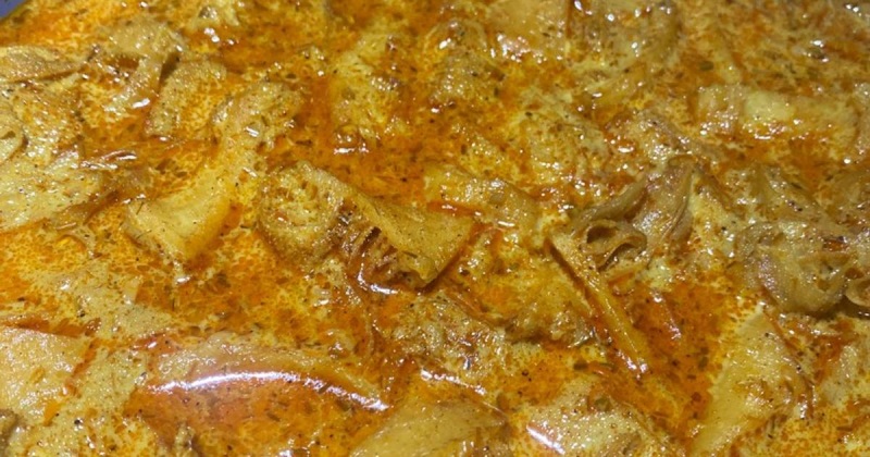 Thành phẩm món lòng bò xào cà ri