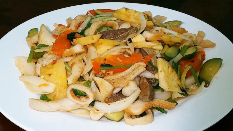 Thành phẩm món lòng xào