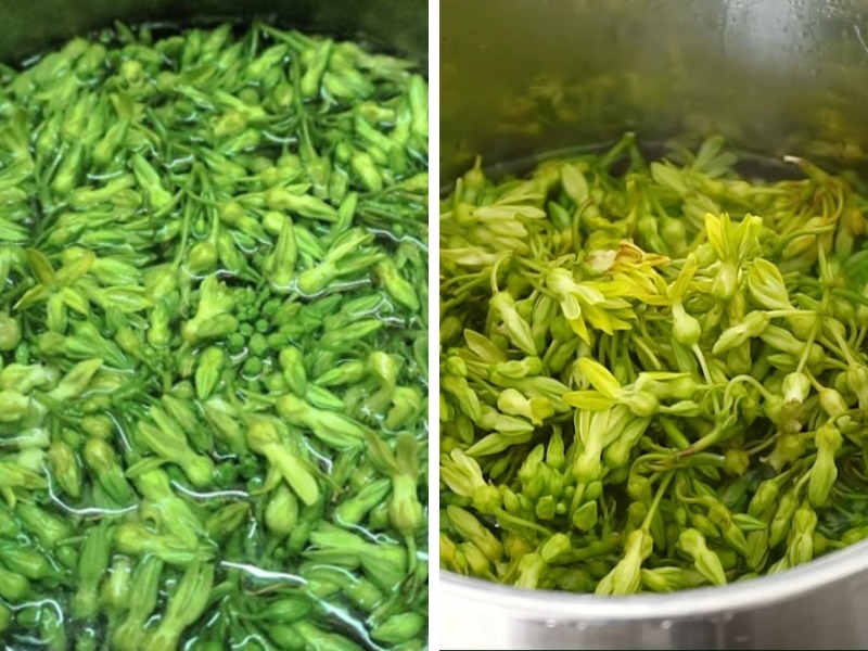 Công đoạn sơ chế hoa thên lý