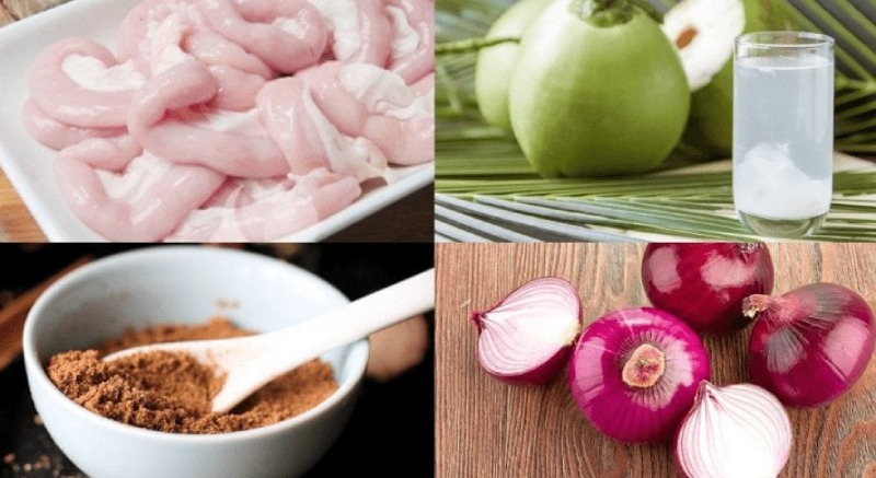 Nguyên liệu làm lòng heo khìa nước dừa
