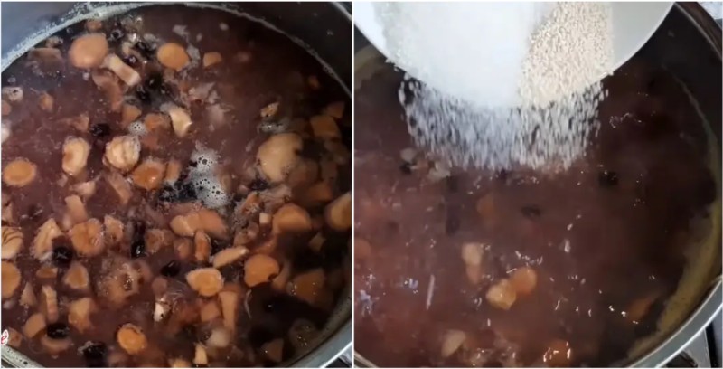 Công đoạn nấu hỗn hợp mắm chay