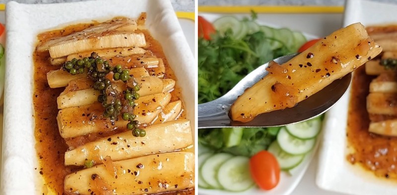 Thành phẩm món măng kho tiêu thơm ngon