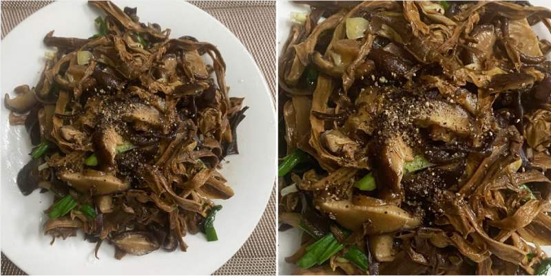 Sơ chế nguyên liệu làm măng khô xào nấm chay