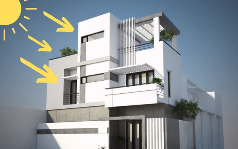 hướng Tây là hướng bị nắng chiếu trực diện vào buổi trưa và chiều