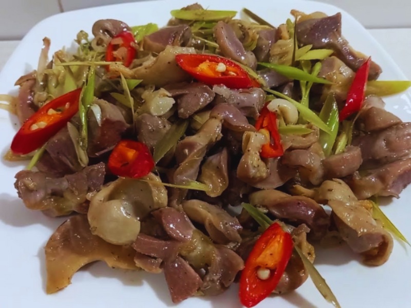 Món mề gà cay nồng