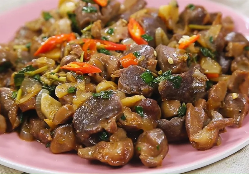 Món mề gà sả ớt cực ngon