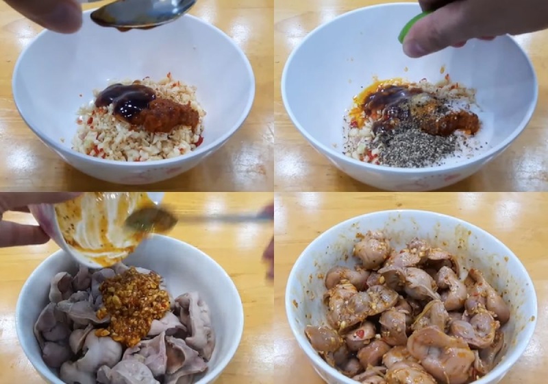 ướp mề gà với gia vị