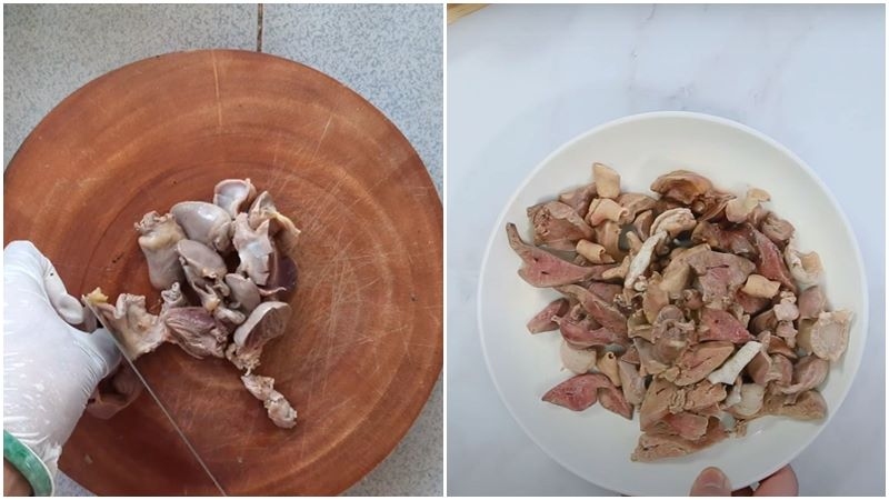 Thái lòng và mề gà