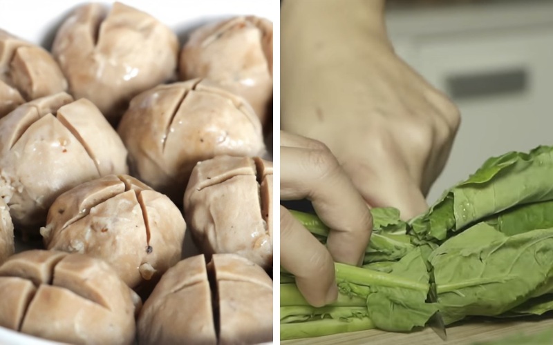 Sơ chế nguyên liệu làm mì bò viên