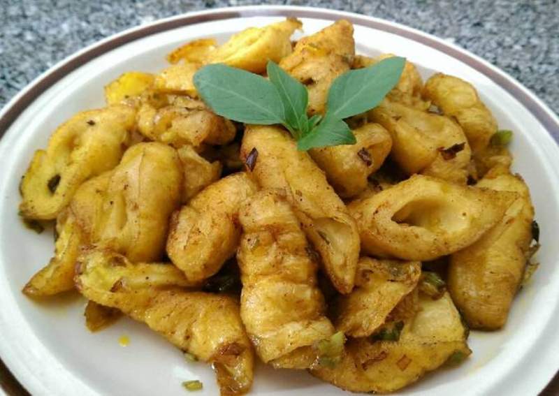 Thành phẩm mì căn nấu cà ri sả ớt