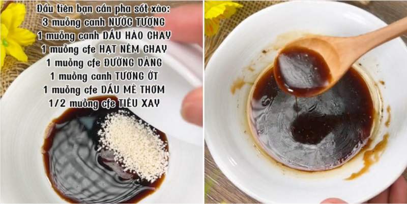 Công đoạn làm nước sốt xào mì