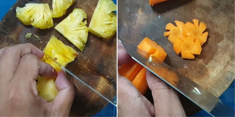 Công đoạn sơ chế rau củ
