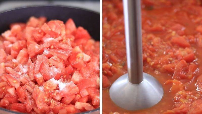 Công đoạn làm sốt cà chua