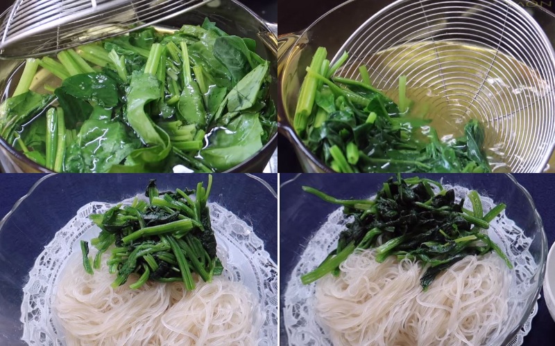  Luộc miến và rau