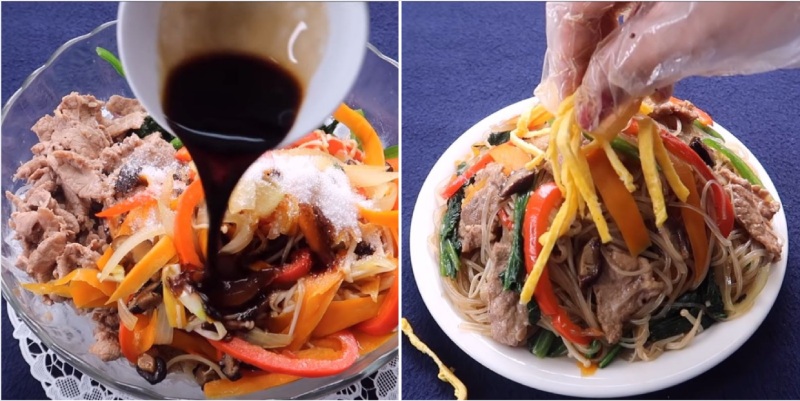 Tiến hành công đoạn trộn miến