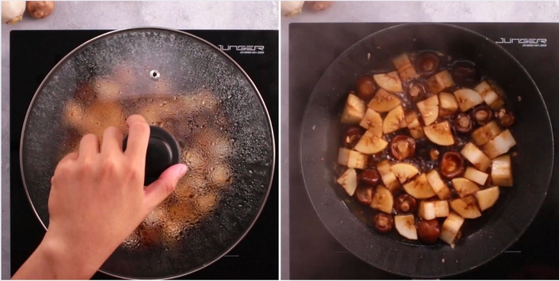 kho củ cải với lửa nhỏ